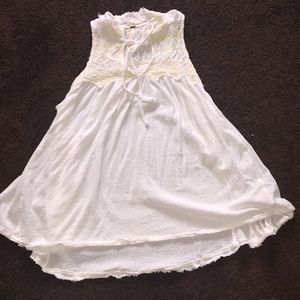 Free people long off white tank